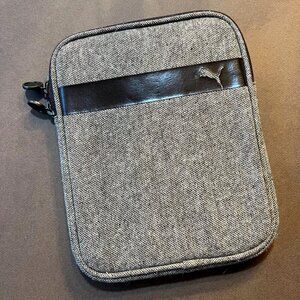 Puma Tablet Sleeve 10" Brown & Black Textured Fabric With Zipper Closure Padded